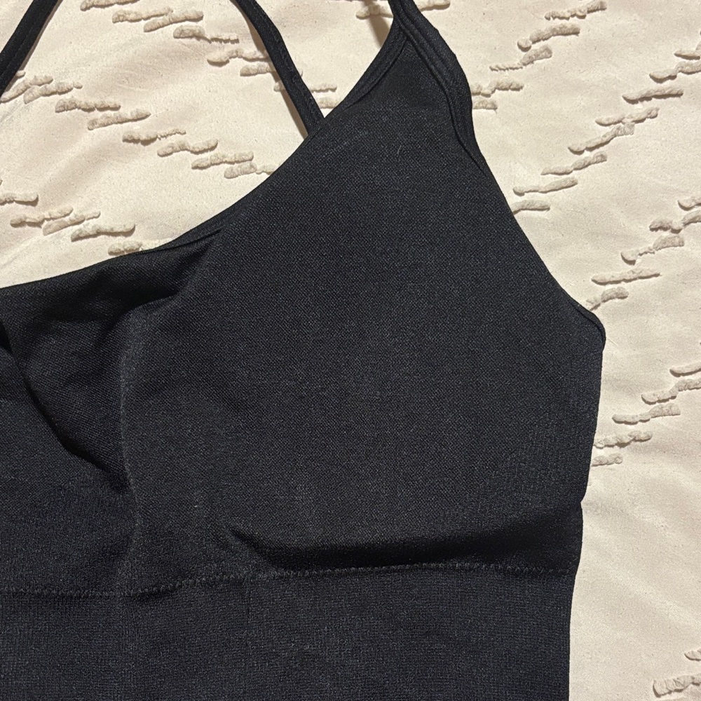 Black Yoga Strappy Romper - Picture 7 of 7